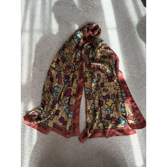 Tous Womens Multicolor Lightweight Multifunctional Foulard Scarf 21” X 62” Long - Picture 1 of 5
